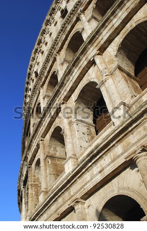 view of the coliseum of ancient Rome