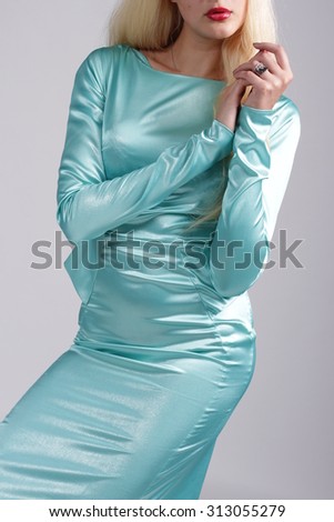 model dressed in an elegant dress