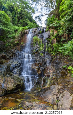Beautiful Waterfall at Hong Kong Peak Circle Walk Trail