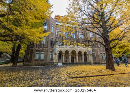 TOKYO, JAPAN - DEC 01, 2014: The University of Tokyo, abbreviated as Todai, is a research university located in Bunkyo, Tokyo, Japan.