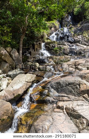 Silvermine Waterfall in Mui Wo, Lantau Island, Hong Kong