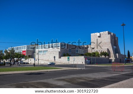 LISBON, PORTUGAL - MAY 26, 2015: Centro Cultural de Belem is a major museum and cultural center showing exhibitions a art collections like the Berardo Museum and music concerts.