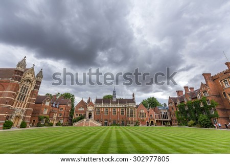 CAMBRIDGE, UK - JULY 23, 2015: Selwyn College of University of Cambridge in England. The college was founded by the Selwyn Memorial Committee in memory of the Rt Reverend George Selwyn.