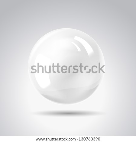 White pearl. Vector illustration, contains transparencies, gradients and effects.