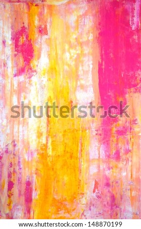Pink and Yellow Abstract Art Painting