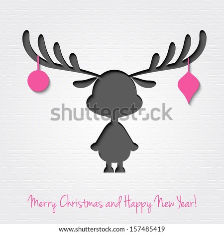 Vector Merry Christmas paper card