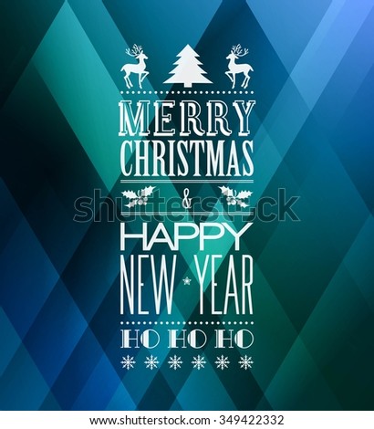 Merry Christmas Typography Poster With Christmas Tree Stock Photo 349422332 : Shutterstock