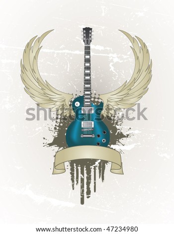 Guitar Wings Stock Vector Illustration 47234980 : Shutterstock