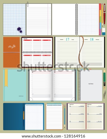 collection of vector notebooks