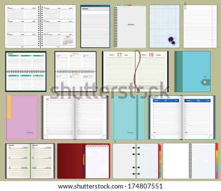 collection of vector notebooks