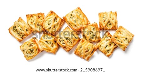 Similar – Image, Stock Photo Tasty stuffed savory pastry pie with phyllo dough in traditional baking pan. Balkan or oriental cuisine. Börek