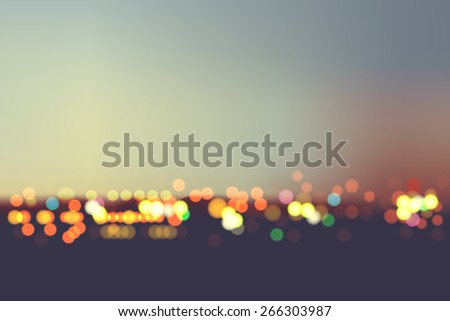 Abstract blur bokeh in night city background