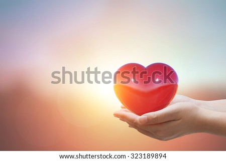 Two Hand holding The Heart shape on a pastel background.Love Concept  Foto stock © 