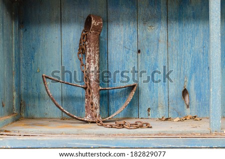 antique iron , Old iron , Old iron on wood wall , bric a brac