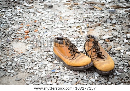 Construction shoes , safety shoes , Vintage Shoe Construction , Brown construction boots