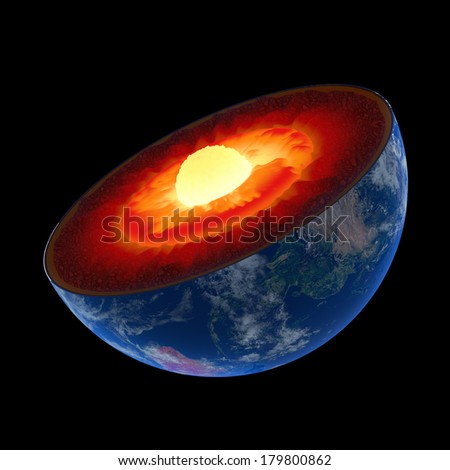 Earth Core Structure Illustrated With Geological Layers According To ...