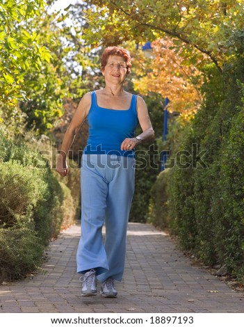 senior women exercise walking