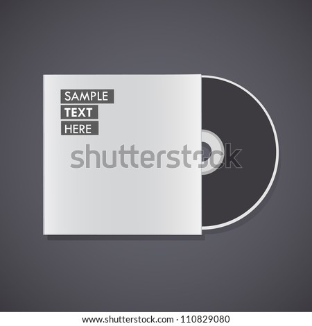 Blank cd isolated on black background. Vector design.