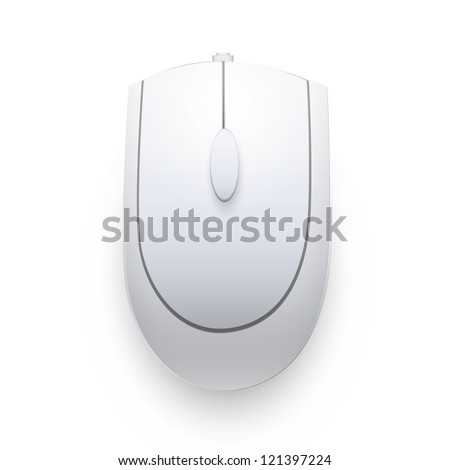 Gray computer mouse on white background. Vector design.