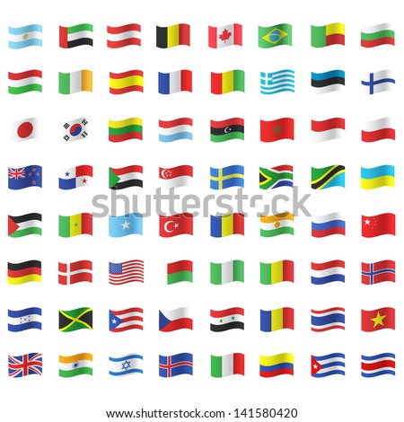 Collection of flags. Vector design.