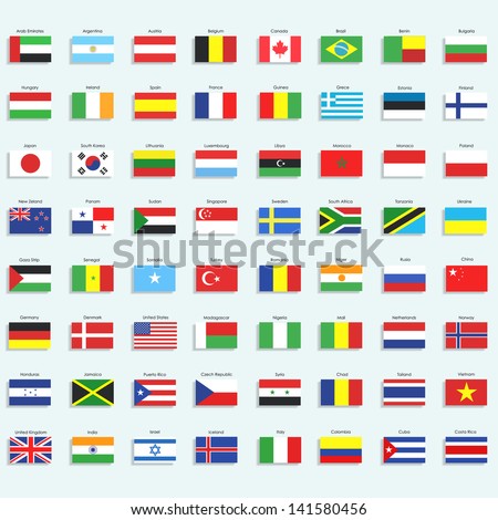 Collection of flags. Vector design.