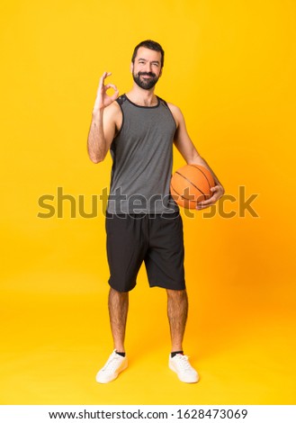 Similar – Image, Stock Photo Confident basketball player standing on playground