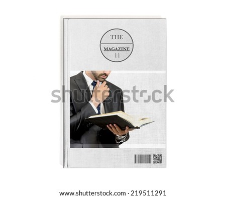 Business man reading a book printed on book