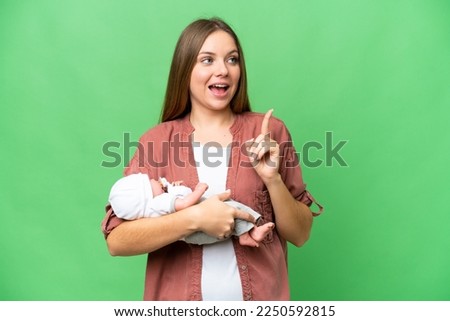 Similar – Image, Stock Photo Surprised newborn girl while relax in her hammock