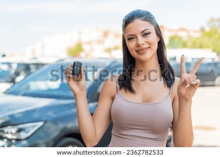 Image, Stock Photo A proud car owner in 1936 in Gdansk, with his fancy runabout.