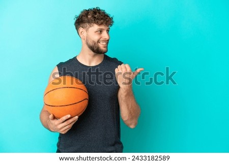 Similar – Image, Stock Photo young man playing basketball outdoor on bright sunny summer day