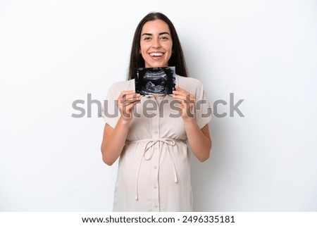 Similar – Image, Stock Photo Surprised newborn girl while relax in her hammock