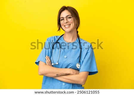 Similar – Image, Stock Photo Frontal portrait of an old woman smiling to camera using glasses and putting on a cap for the cold and winter.. Aging well and healthy concept, family grandmother image. Active third age concept