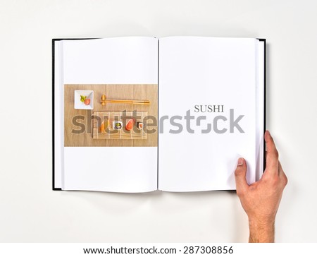 Maki Sushi set printed on book