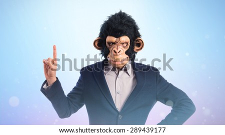 Monkey man pointing up