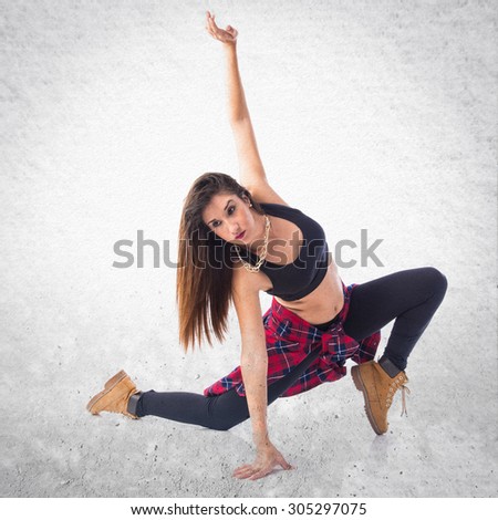 Young woman dancing street dance