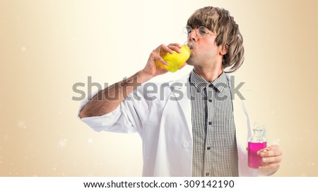 Scientist drinking a potion