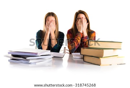 Similar – Image, Stock Photo Anonymous partner covering eyes of black woman near cement wall