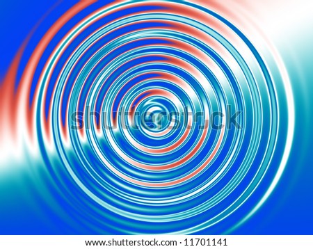 Check out this fractal background of concentric rings over a red, white and blue background.