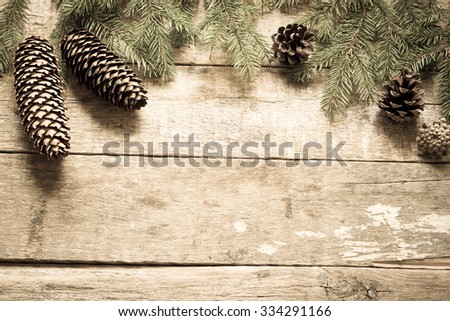 Christmas Background With Fir Tree/Toned Photo - 334291166 : Shutterstock