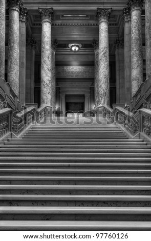 Up the Staircase - steps leading up to the MN Supreme Court chambers in the Minnesota State Capitol