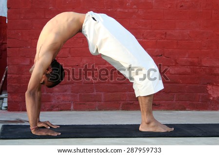 young boy performing different postures of yoga
