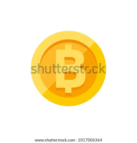 Thai baht currency symbol on gold coin, money sign vector illustration isolated on white background