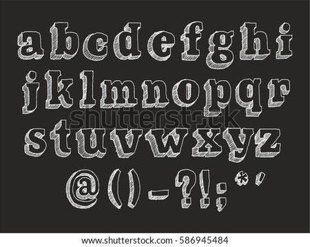 outlined chalkboard style alphabet download free vector art stock chalk font