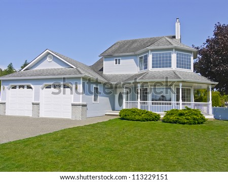 Luxury family house with blue sky background