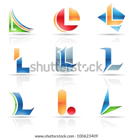 Vector illustration of abstract icons based on the letter L
