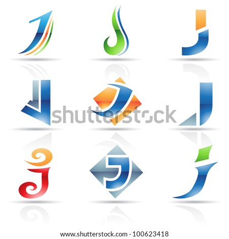 Vector illustration of abstract icons based on the letter J