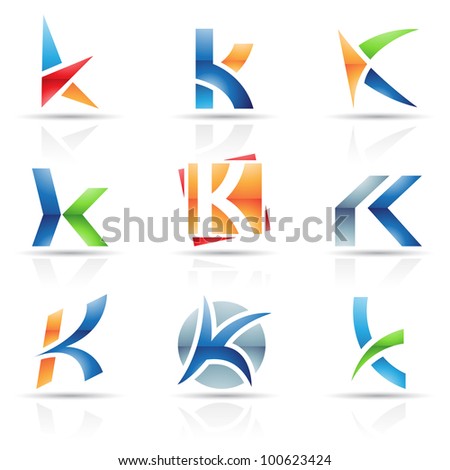 Vector illustration of abstract icons based on the letter K