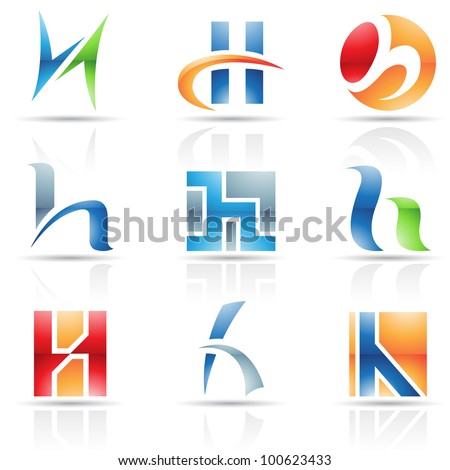 Vector illustration of abstract icons based on the letter H