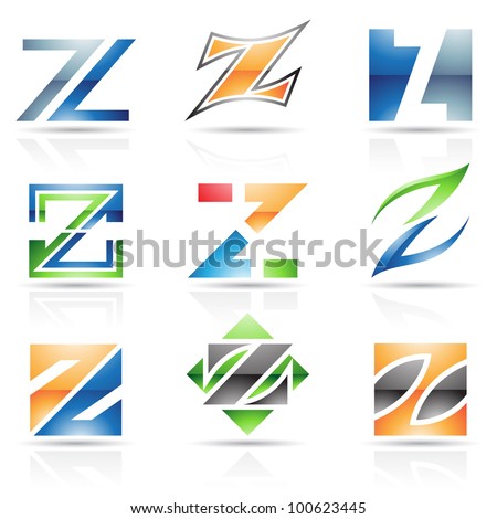 Vector illustration of abstract icons based on the letter Z