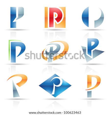 Vector illustration of abstract icons based on the letter P